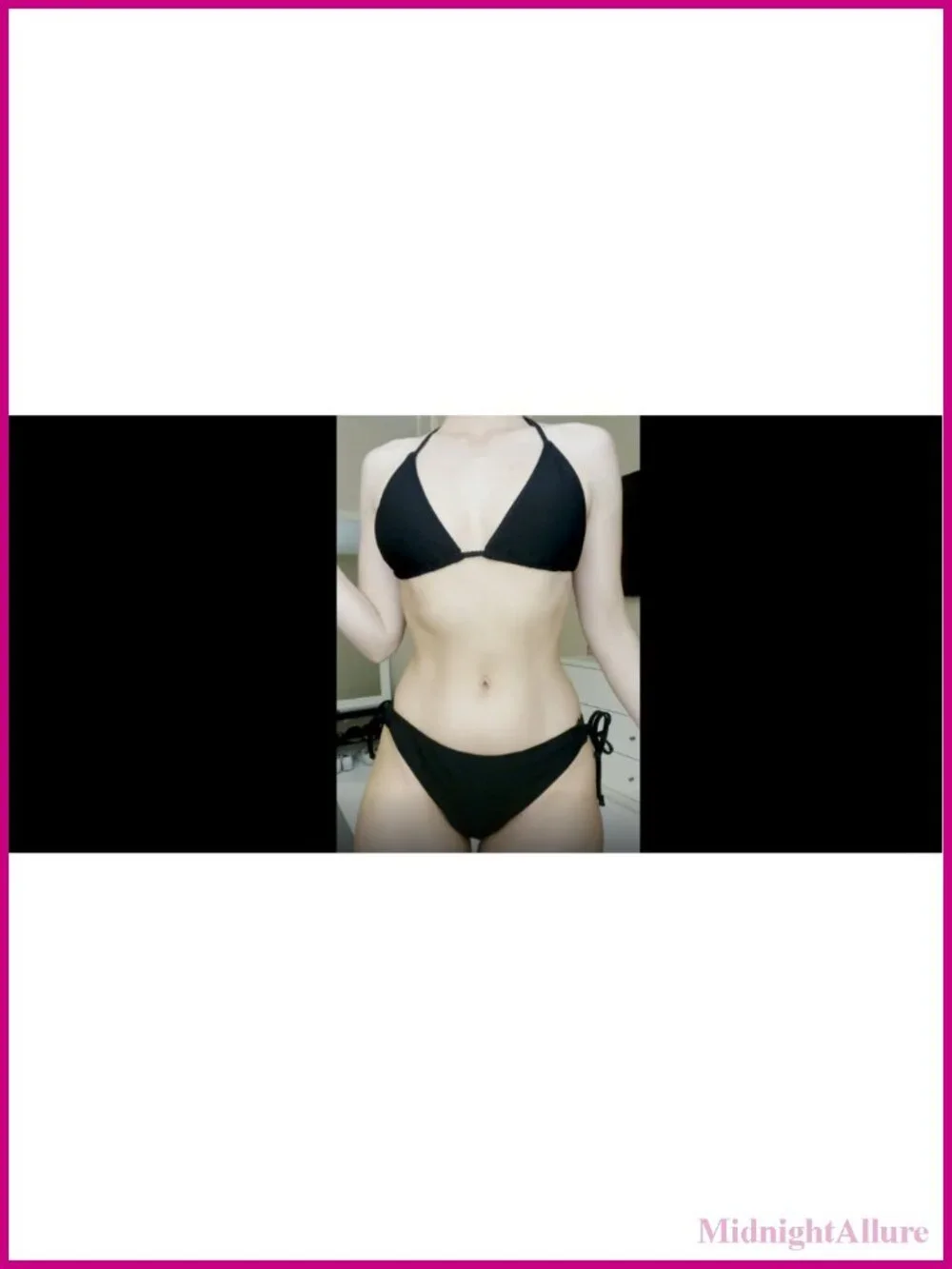 Women Triangle Bikini Set Tie Side Halter Swimwear Removable Push Up